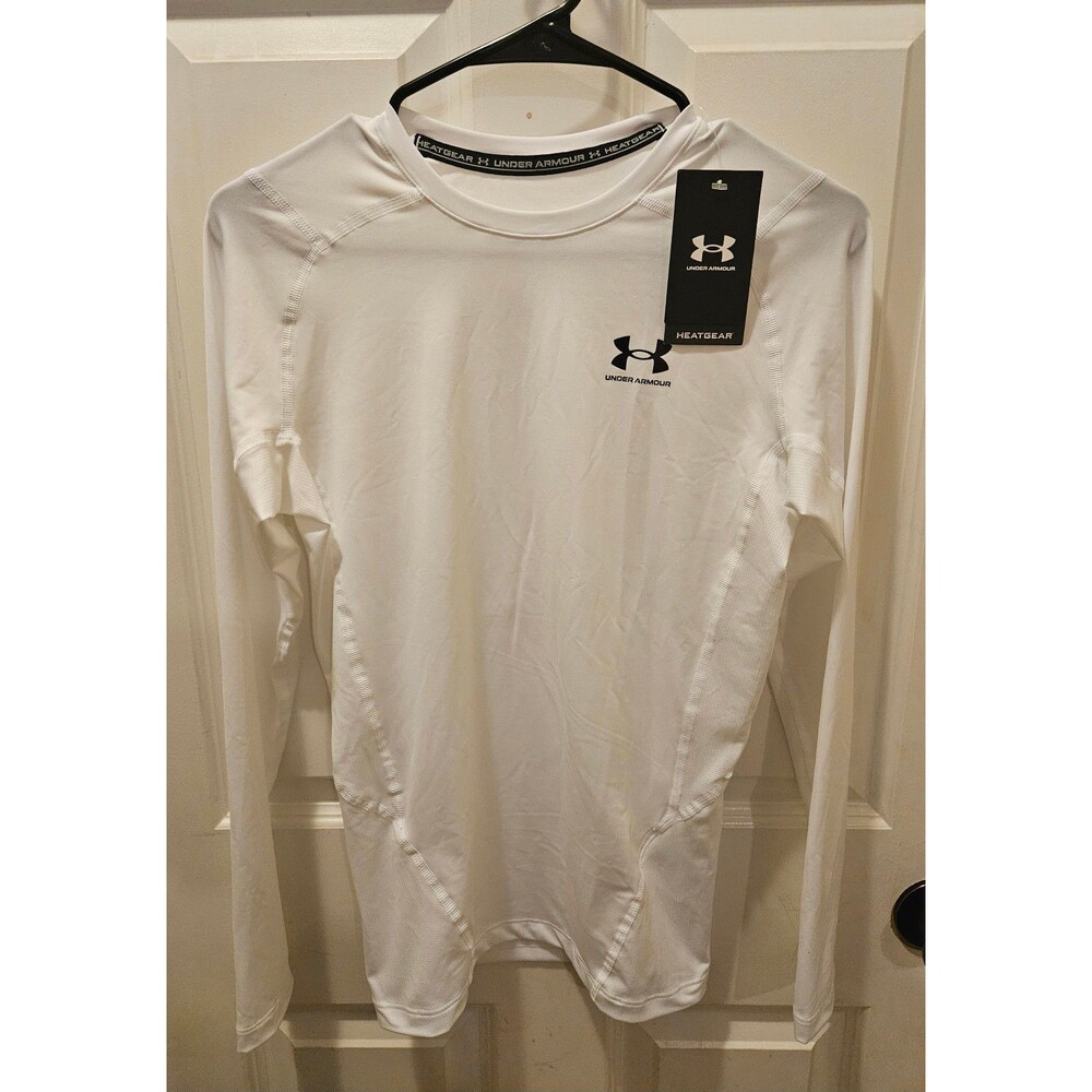 Under Armour Heatgear Mens Medium Compression Longsleeve White New with Tags